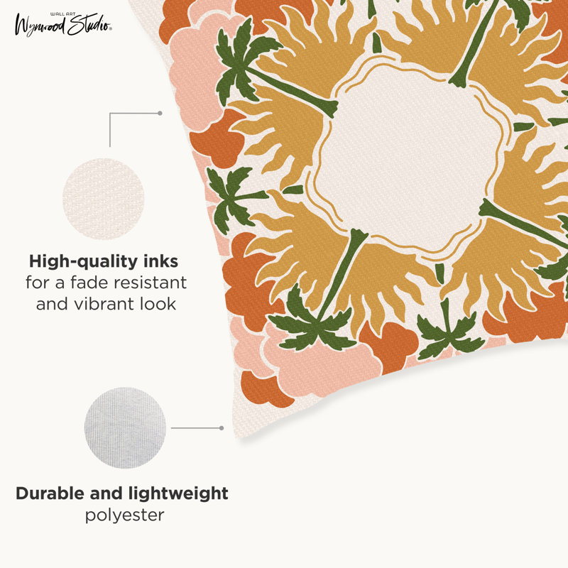 Housse de coussin floral en polyester
