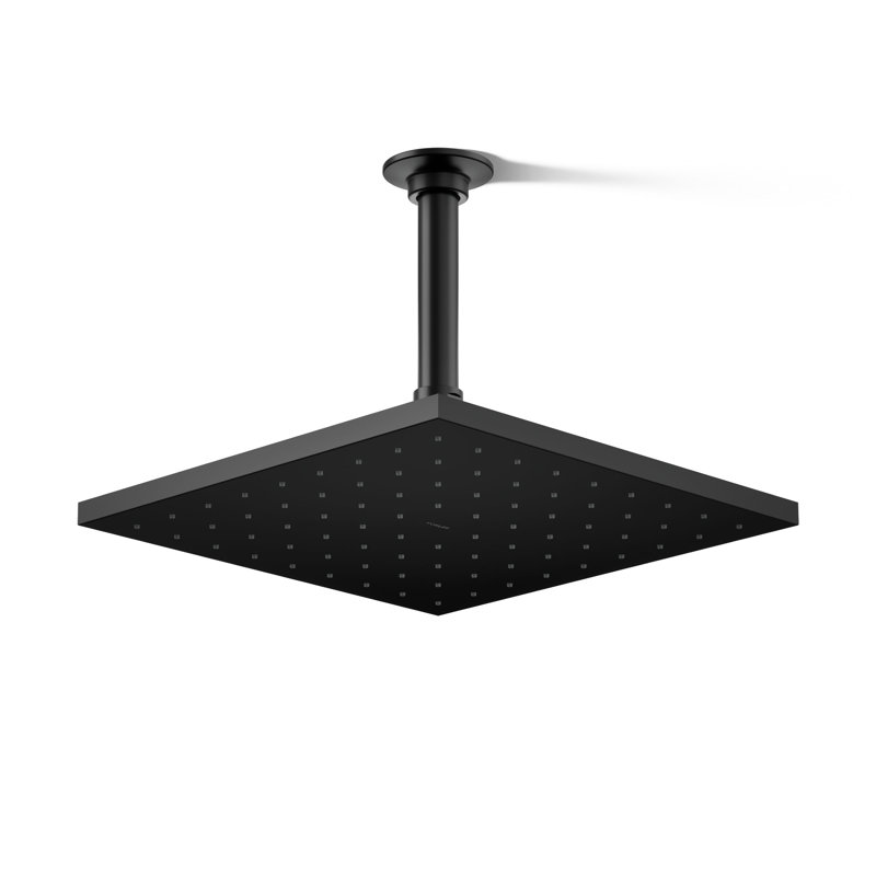 Pomme de douche à pluie multifonctionnelle Contemporary, Noir mat, 1,75 gallons par minute, Carrée