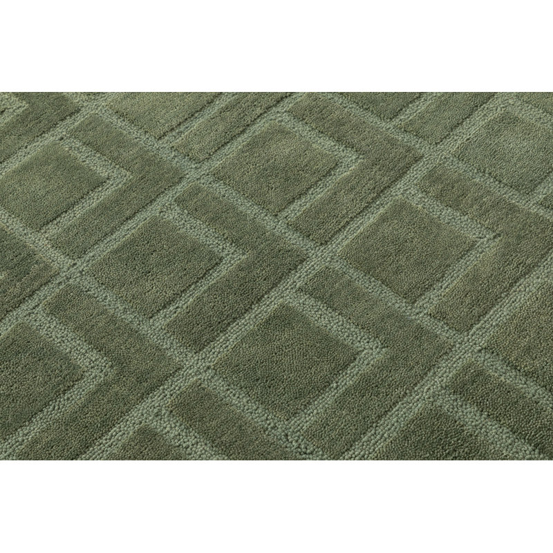 Verde Hand Tufted Wool Indoor Rug, Rectangle: 2'x3'