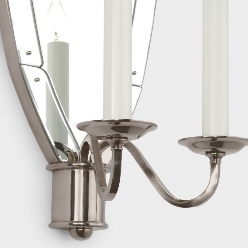 Adelaide 2 - Light Candle Wall Light, Butler's Silver, 26.75" H x 12.25" W x 8.75" D