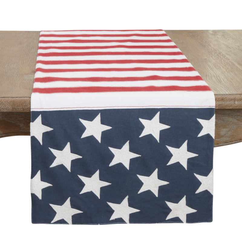 Chemin de table Stars & Stripes - Linge de table patriotique Americana pour le Jour du Souvenir, le 4 juillet
