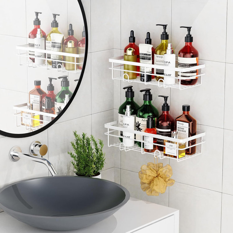 Organisateur de panier de douche antirouille Uamector, Noir mat