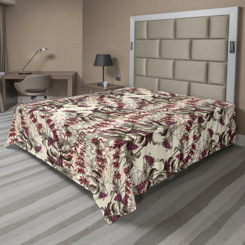 Drap plat Ambesonne Floral Nature Print Potpourri, Drap plat de taille très grand