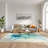 Nourison Color Splash 4' x 6' Ivory Blue Modern Rug-117953182