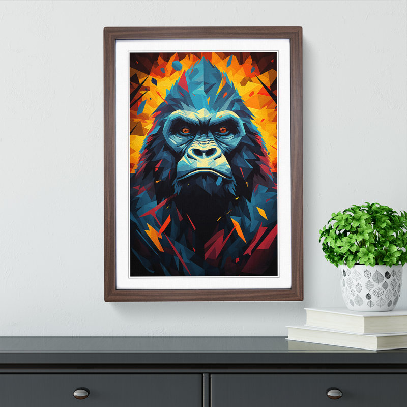 Gorilla Geometric - Framed Print