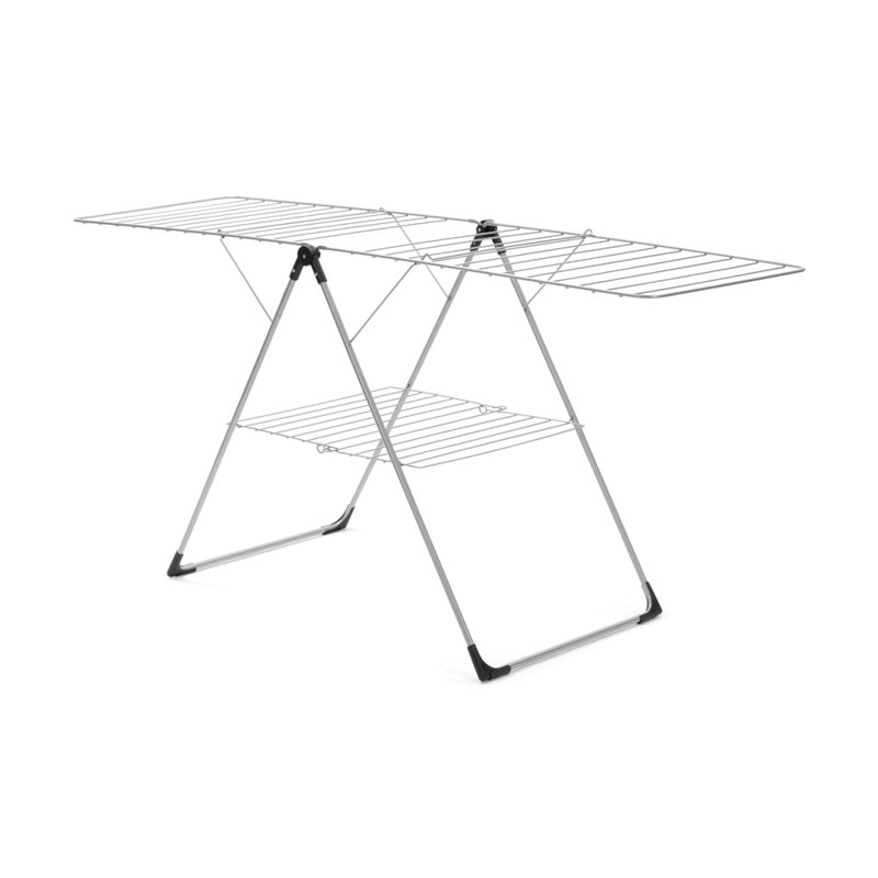 HangOn Brabantia T Model Folding Drying Rack, Metallic Grey