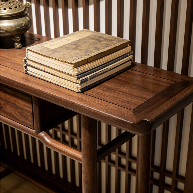 Nouvelle console en bois de style chinois, H 35,4 po x l 47,2 po x P 15,7 po