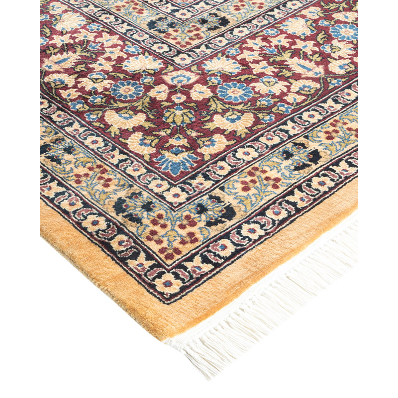 Ivory Hand-Knotted Wool Traditional 9' x 12' Area Rug