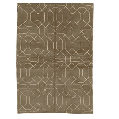 High-Quality Hand-Knotted Brown Area Rug