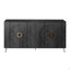 Armoire de rangement moderne à 4 portes en bois laqué Modern, pour le salon, l'entrée, le couloir, le bureau, la cuisine et la salle à manger, noir vieilli