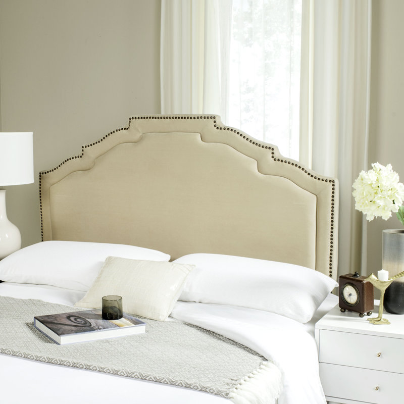Upholstered Headboard, Full, Velvet Buckwheat
