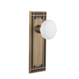 Mission Plate with White Porcelain Door Knob