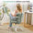 Adjustable Bow Teddy Fabric Bunny Ear Swivel Accent Chair Office Chair For Home Office Vanity-1705689736