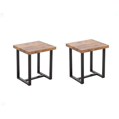 Walnut Night Stand,MDF Sidetable, Small Tea Table, Sofa Table With Metal Leg