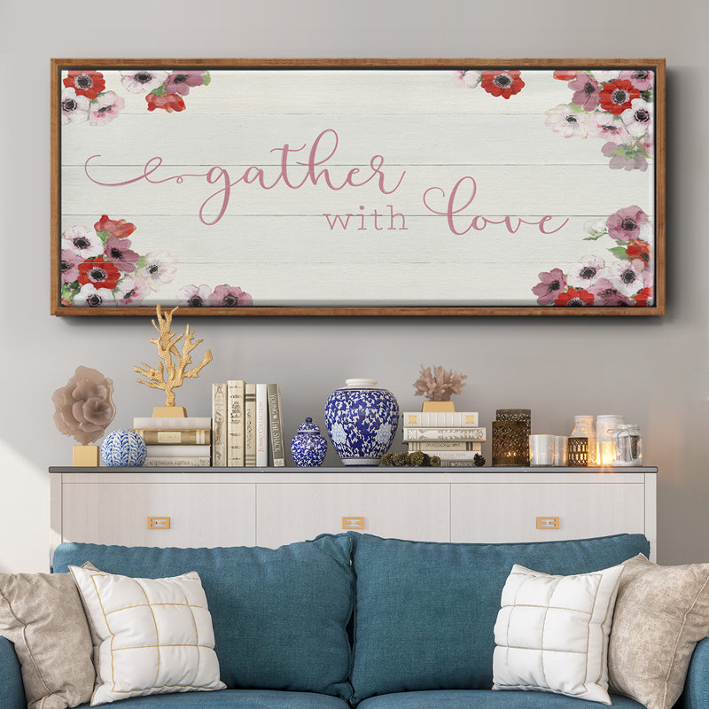 «Gather with Love», toile encadrée, H 8 po x l 20 po