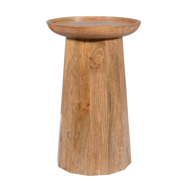Gabar Solid Wood End Table, Light Oak