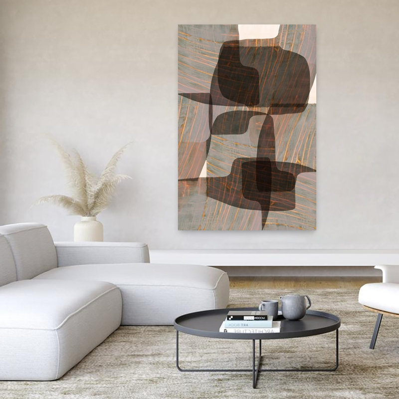 Art contemporain contemporain abstrait géométrique, H 60 po x l 40 po