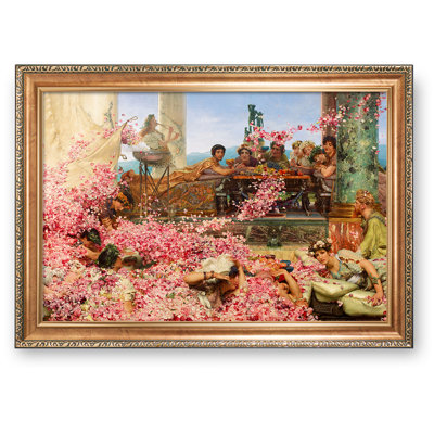 The Roses of Heliogabalus by Alma-Tadema(1888) Framed Size:34.5x24.5 inches,Image Size:30x20 inches World Classic Reproductions For HomeDecor,Italy Style Luxurious Gold Embossing Frame