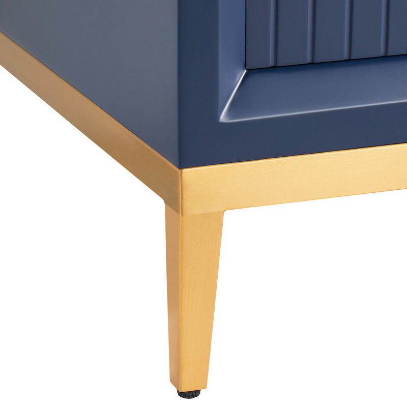 Bungalow 48" Freestanding Standard Single Bathroom Vanity with Top, Gold/Navy Blue