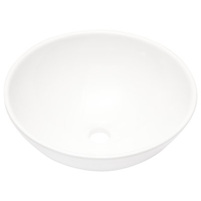 16"X16" Round Ceramic Bathroom Vessel Sink In White. Contemporary . Superior Quality, Low Water Absorption. Smooth Surface, Stain Resistance. Above Counter Installation. 1 3/4" Center Drain Hole