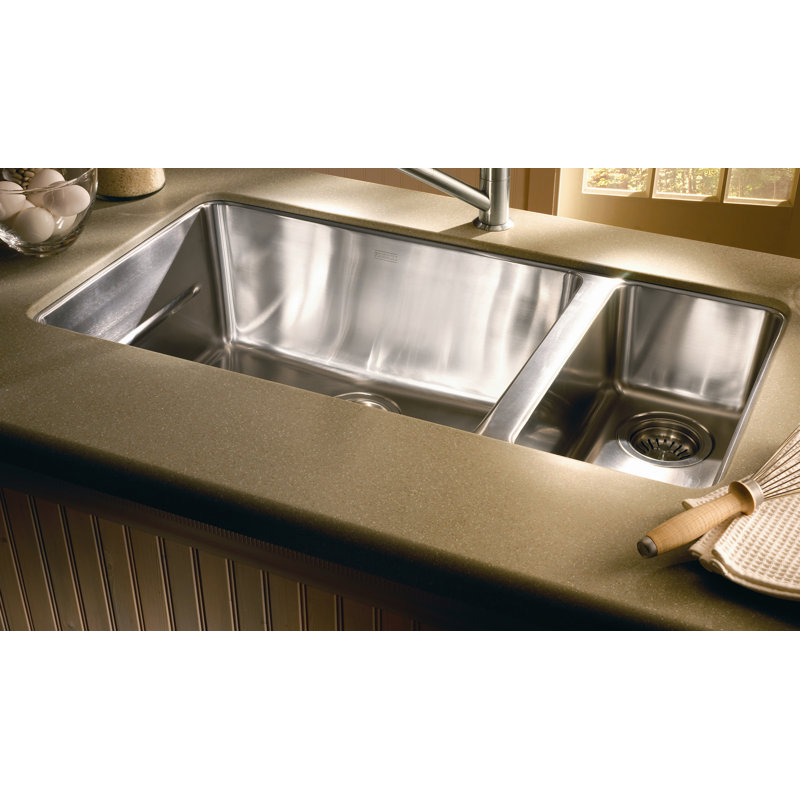 Évier de cuisine encastré à double cuve l 33 po x l 17 po Kubus
