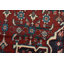 Tapis rouge rétro en laine noué à la main 3 pi 11 po x 11 pi Tribal