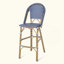 Tabouret de bar d'extérieur PE en rotin français, structure en aluminium avec finition en bambou (ensemble de 2)-243104930