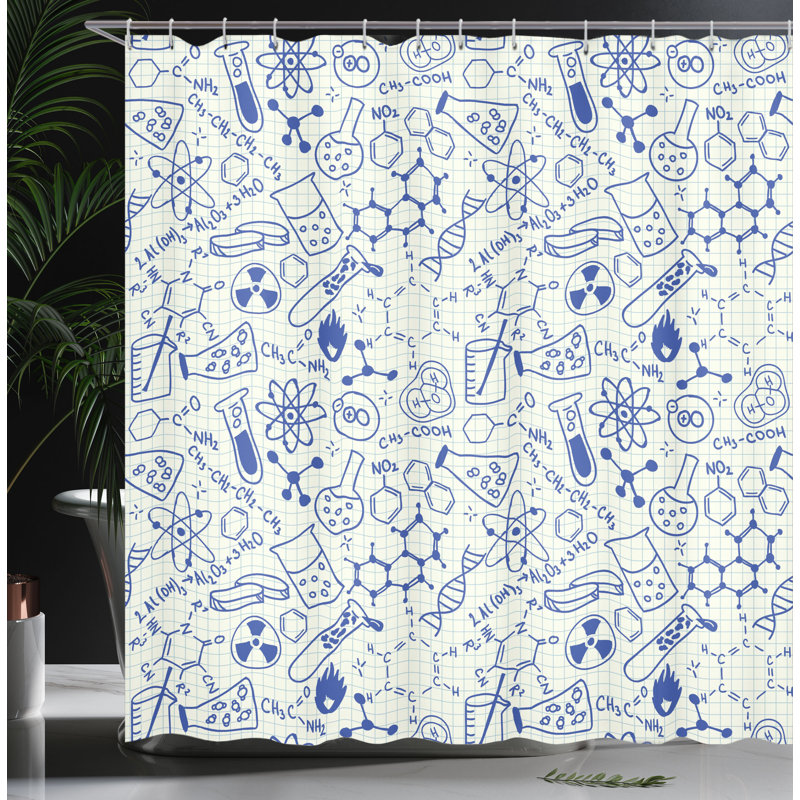 Adriano Shower Curtain with Hooks Included, 69" H x 105" W
