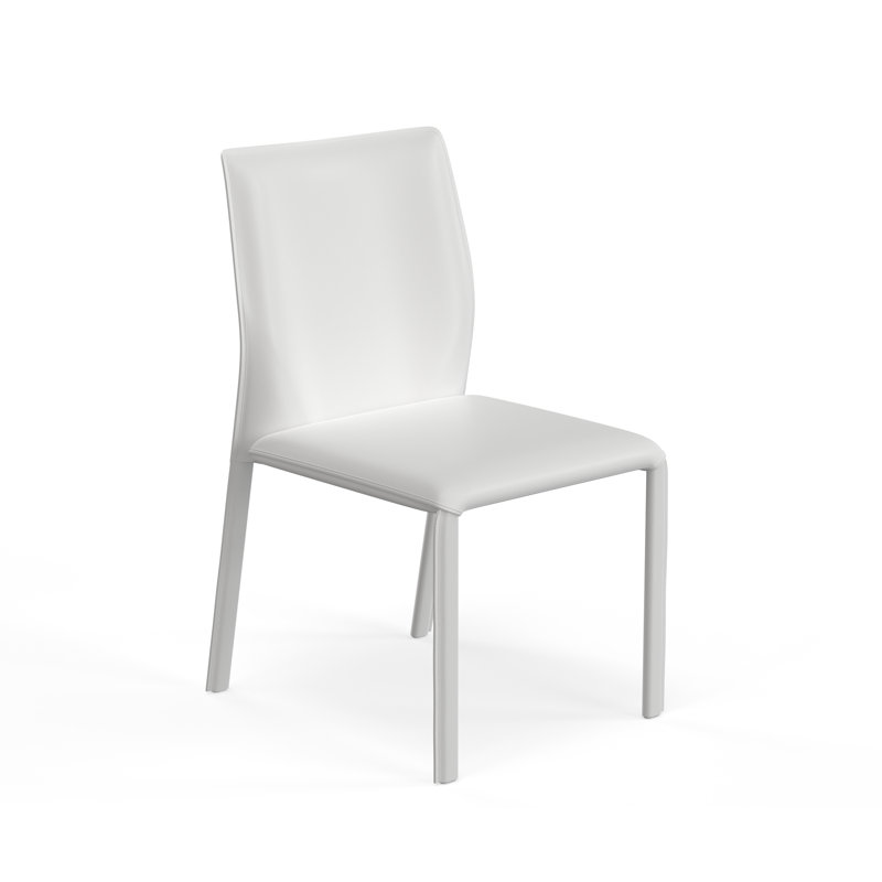 Chaise d'appoint en similicuir, Blanc