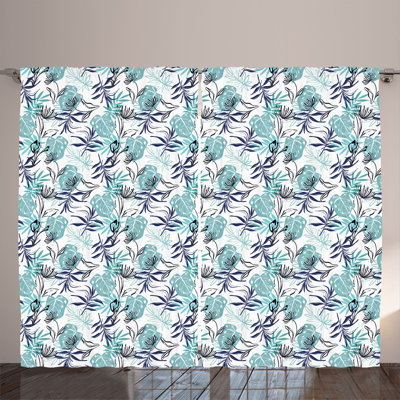 Adilynn Polyester Semi Sheer Curtain Pair