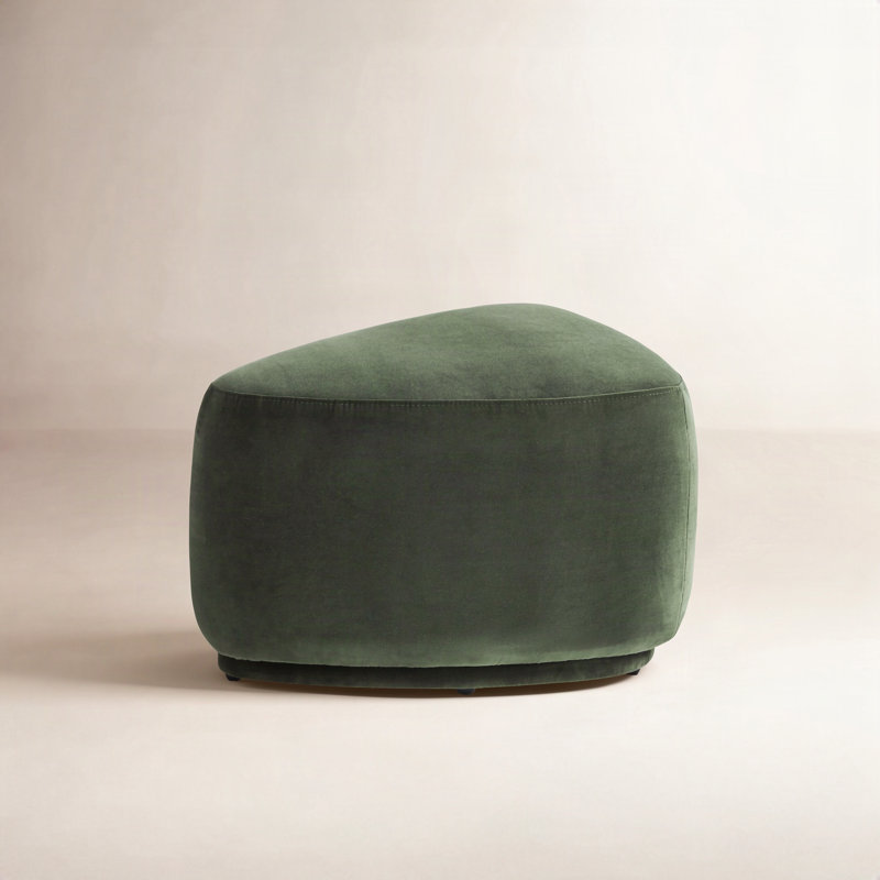 Repose-pieds triangulaire rembourré 26,5 po Adna, Velours mousse de luxe