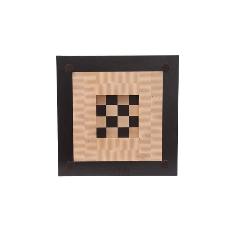 Handmade Brown/Beige Chess Board Game, 21" L x 21" W x 2.5" H