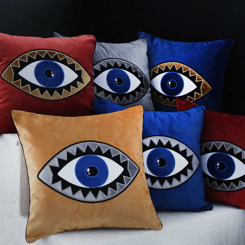 Square Cushion, Blue/Silver