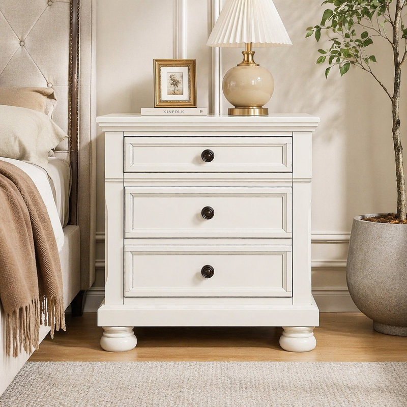 Table de bout Table de chevet moderne Table de chevet Table de chevet, 29.56" H x 18.06" W x 28.56" D, White, White, White