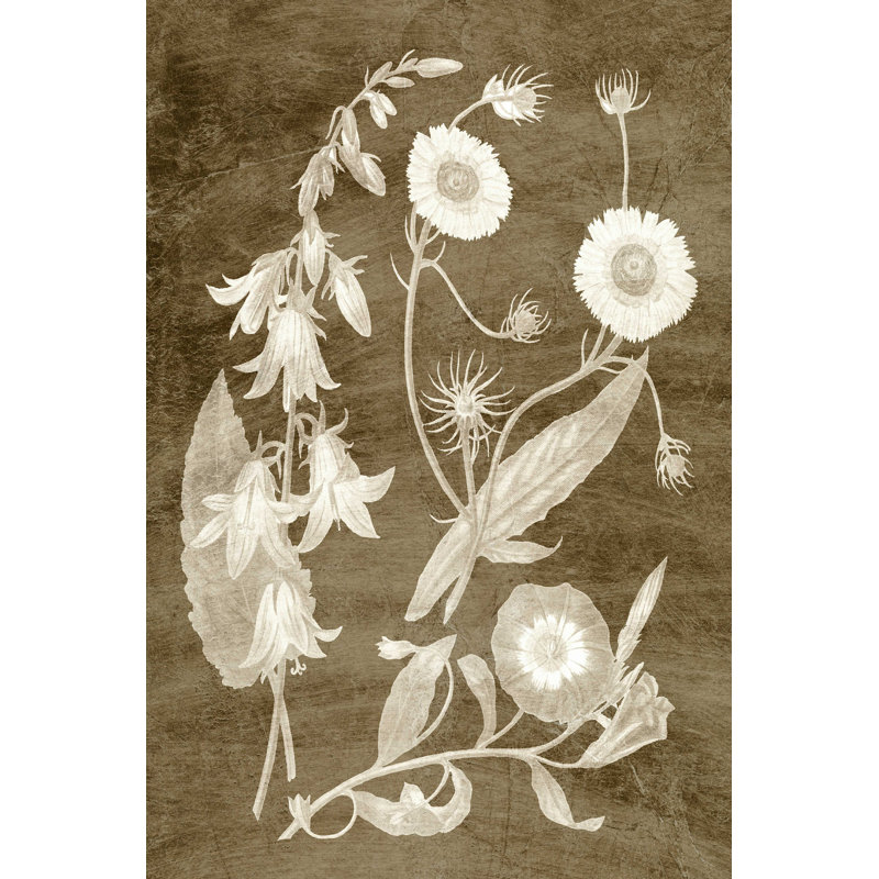 Botanique en taupe III, H 30 po x l 20 po