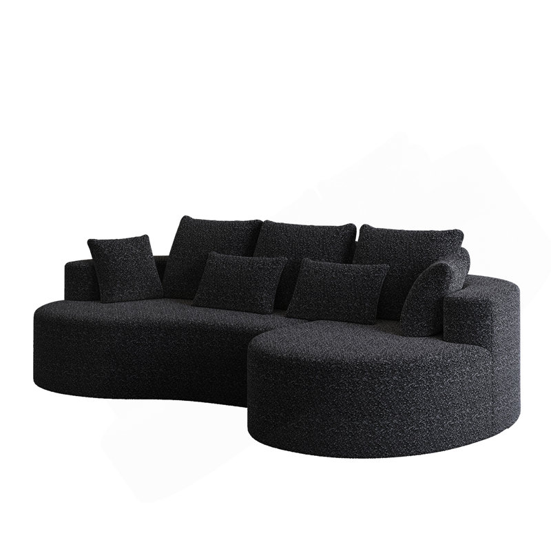 Canapé modulaire surdimensionné moderne et rembourré, siège en nuage incurvé extra large à 4 places en chenille de 105 pouces avec 7 coussins, canapé-lit combiné gratuit pour le salon, la chambre à coucher