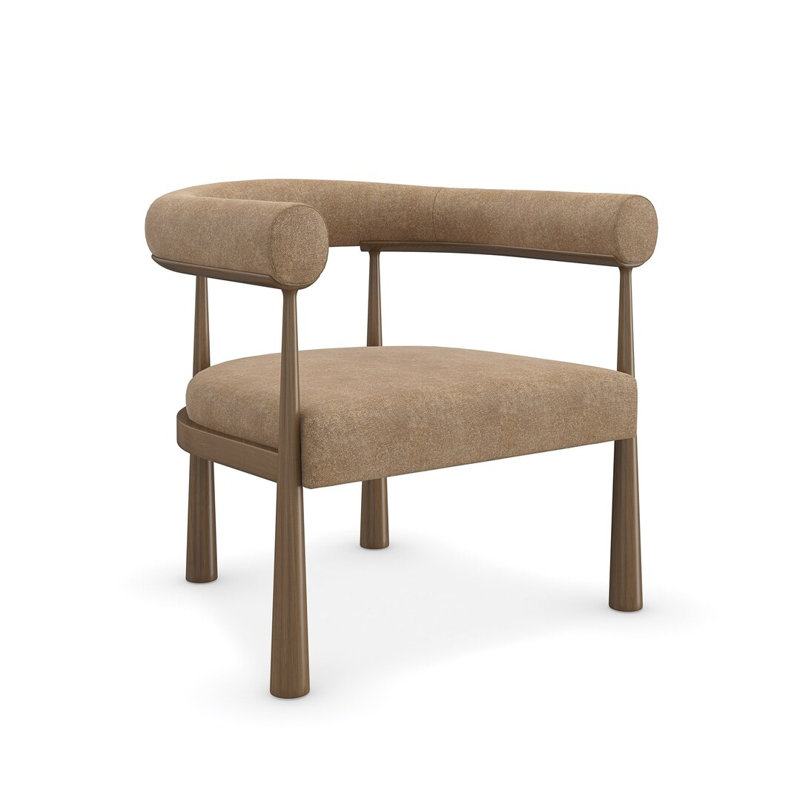 Bali Armchair, Modern Resort Brown Linen Blend