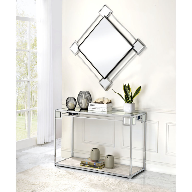 Hohenstein 44'' Glass Top Console Table