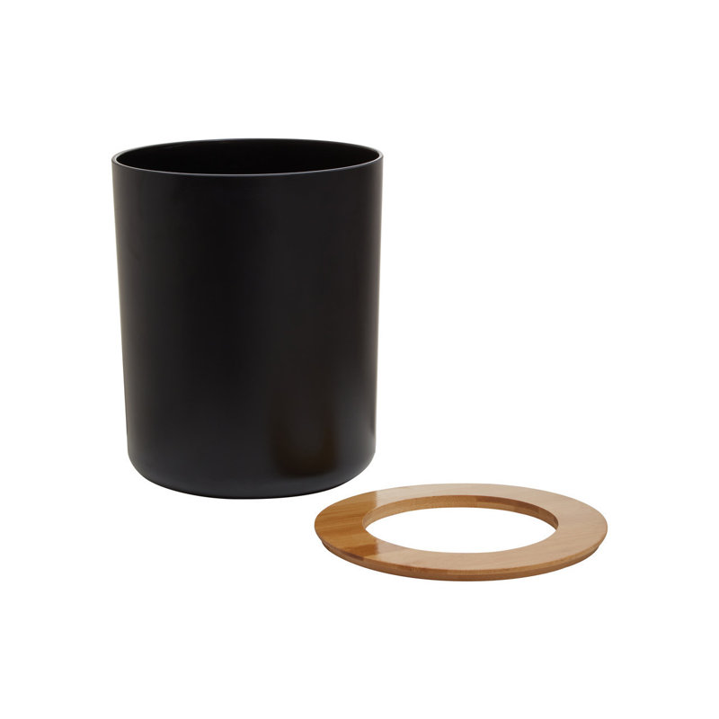 Bamboo Open Waste Bin, Black