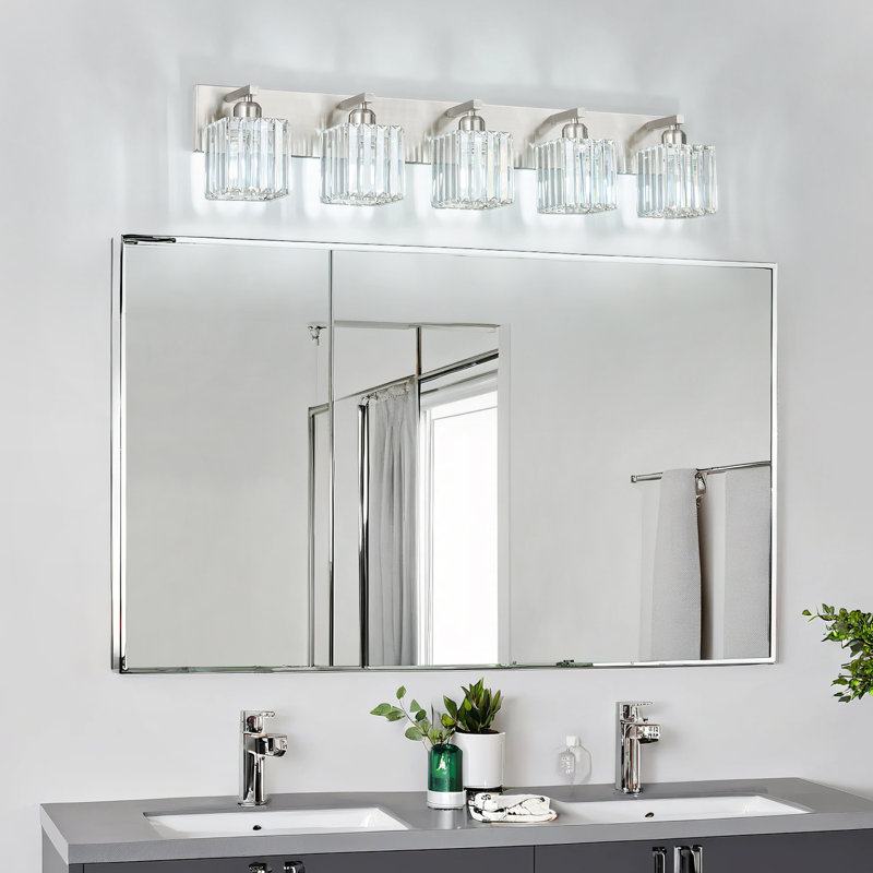Lanceton Dimmable Vanity Light, 5 Lights, Sand Nickel