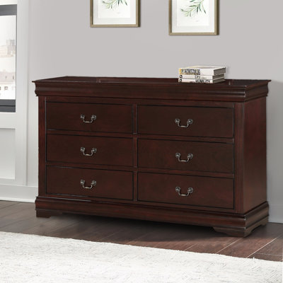 Broussard Transitional Style 6 Drawer Dresser with Metal Pulls by Alcott Hill