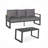 2-Piece 3-Seat Outdoor/Patio Sofa Couch Set, 75" All-Weather 3-Seat Aluminum Patio Sofa With Thick Cushions & 44" Glass Coffee Table-1255520480