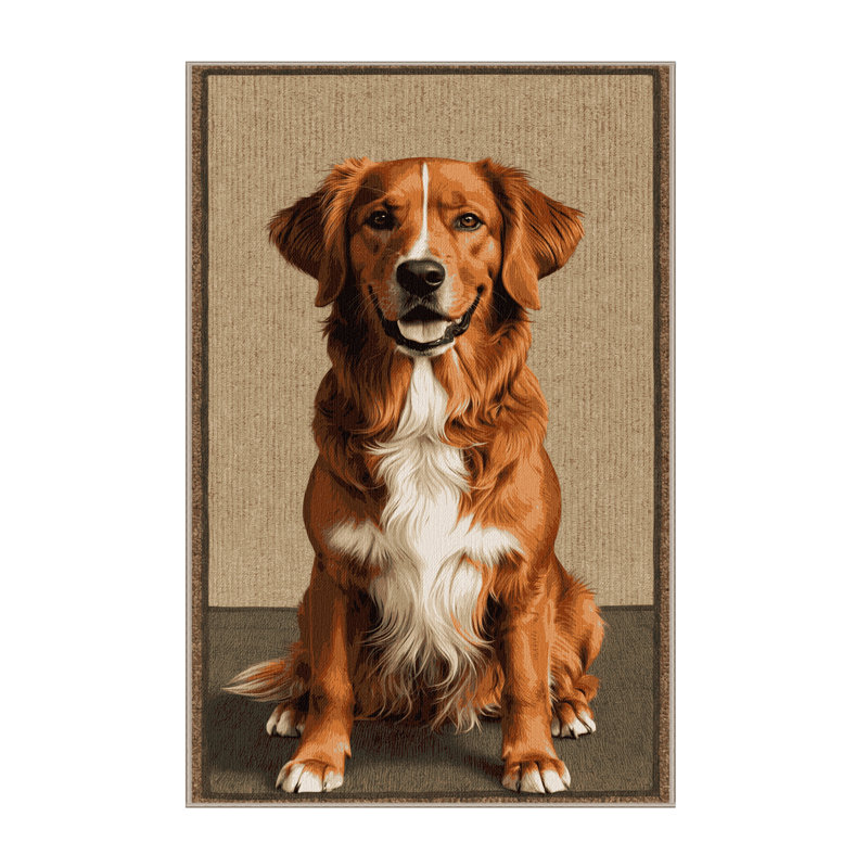  Tapis lavable pour chien Retriever de Nouvelle-Écosse, Rectangle 5 pi x 7 pi