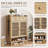 Wooden Shoe Storage Cabinet For Entryway, Freestanding Organizer With Doors, Enclosed Shoe Dresser Narrow Slim Shoes Rack With 2 Drawers For Foyer, Hallway, Front Door-2100397799