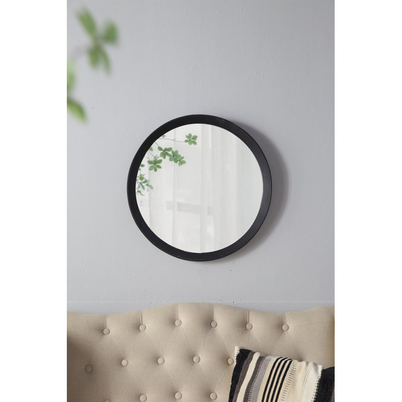 Hannum Round Mirror, Black