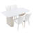 Rectangle Marble Top Double Pedestal Dining Table Set-1080282300