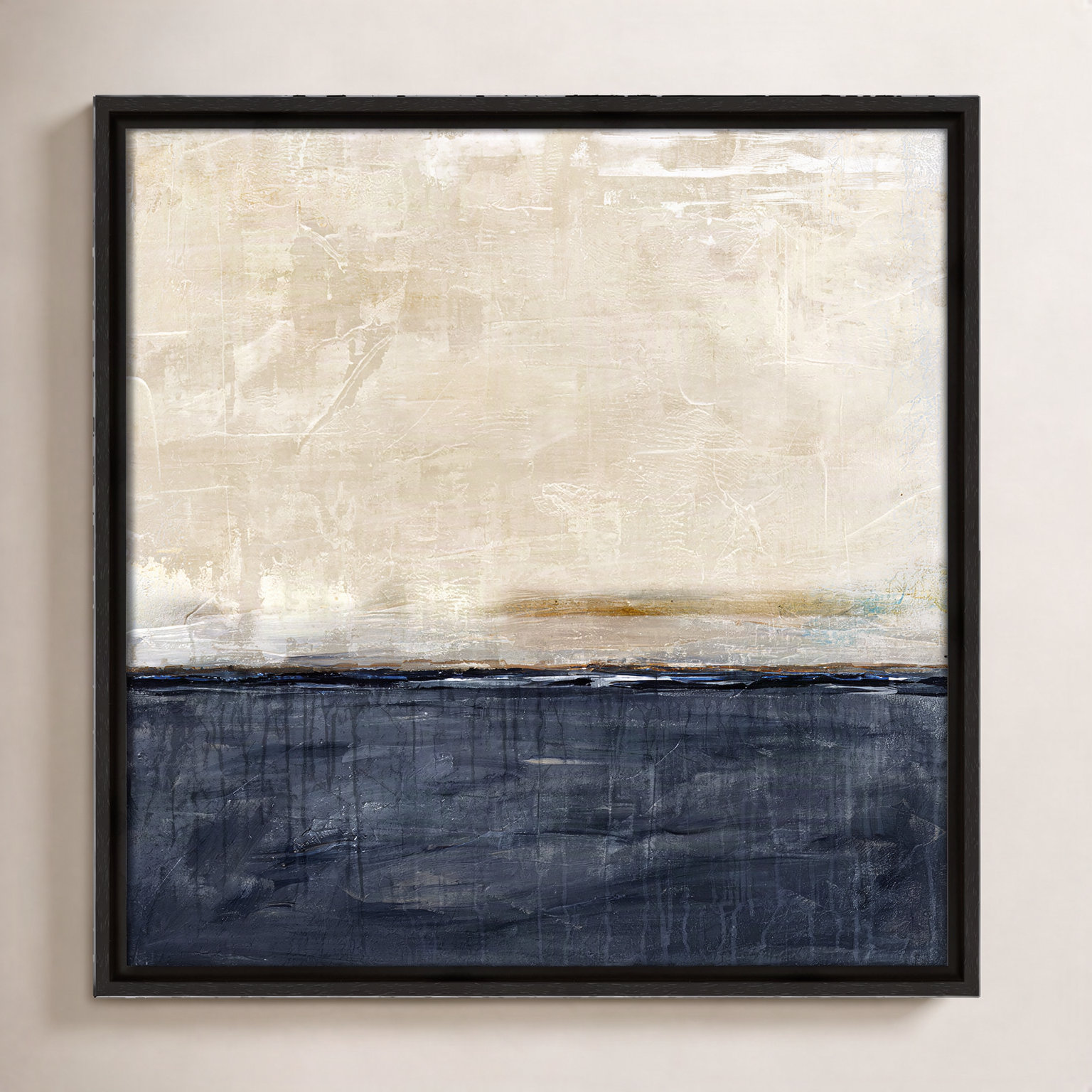 Better Days Navy Print by Denise Brown, Espresso, 17.5" H x 17.5" W