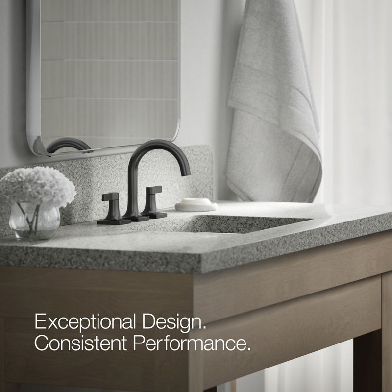 Venza Widespread Bathroom Sink Faucet 1.2 GPM, Matte Black