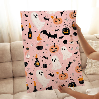 «Holiday Halloween Pumpkin Ghost», reproduction d'art moderne sans cadre
