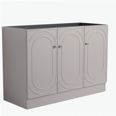 Meuble-lavabo autoportant 48 po et 3 portes d'armoire à fermeture en douceur (emballage KD) - sans le lavabo